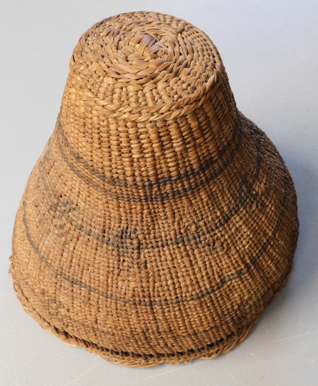 “Antique Washoe Native American burden basket Great Basin twined carrying 19th c