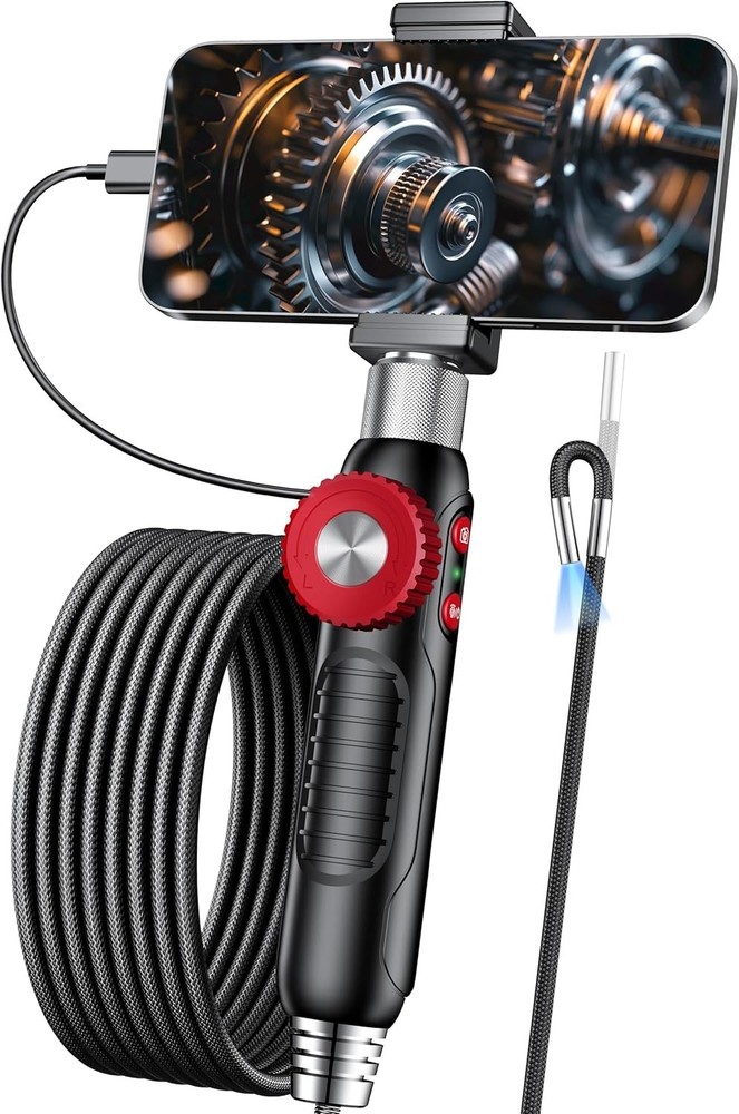 Two-Way Borescope Camera with Light [360°Rotation],1920P HD Borescope Camera
