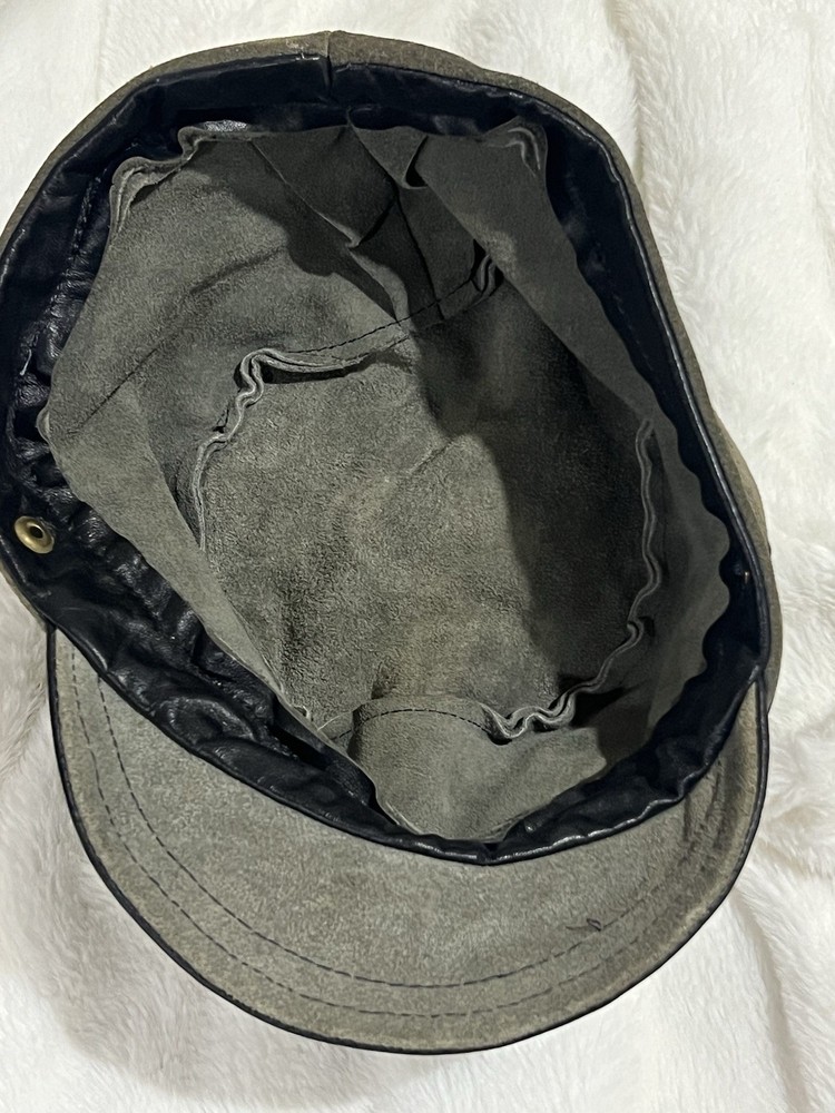 Vintage Reenactment Leather & Suede Cap Hat