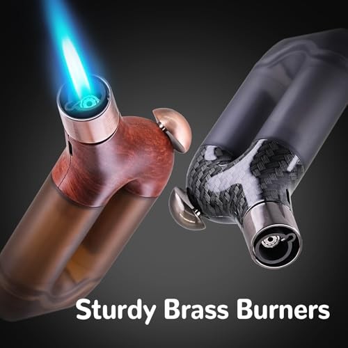 Torch Lighter Single Jet Flame Refillable Butane Lighters Windproof Gas 2 Pack