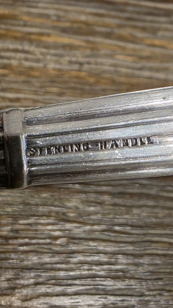 Antique Sterling Silver handle serving Fork & Spoon Set
