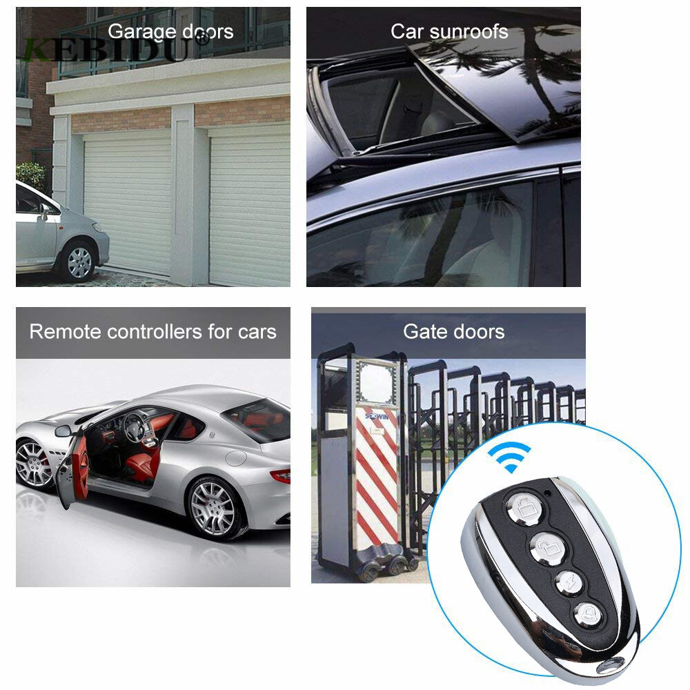 433.92MHZ Remote Control Backup Key Sliding Garage Gate Opener Automatic Cloner