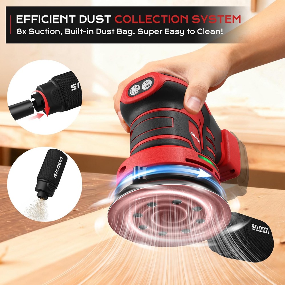 Cordless Random Orbital Sander Compatible for Mik 18V Max, 5-Inch Brushless E...