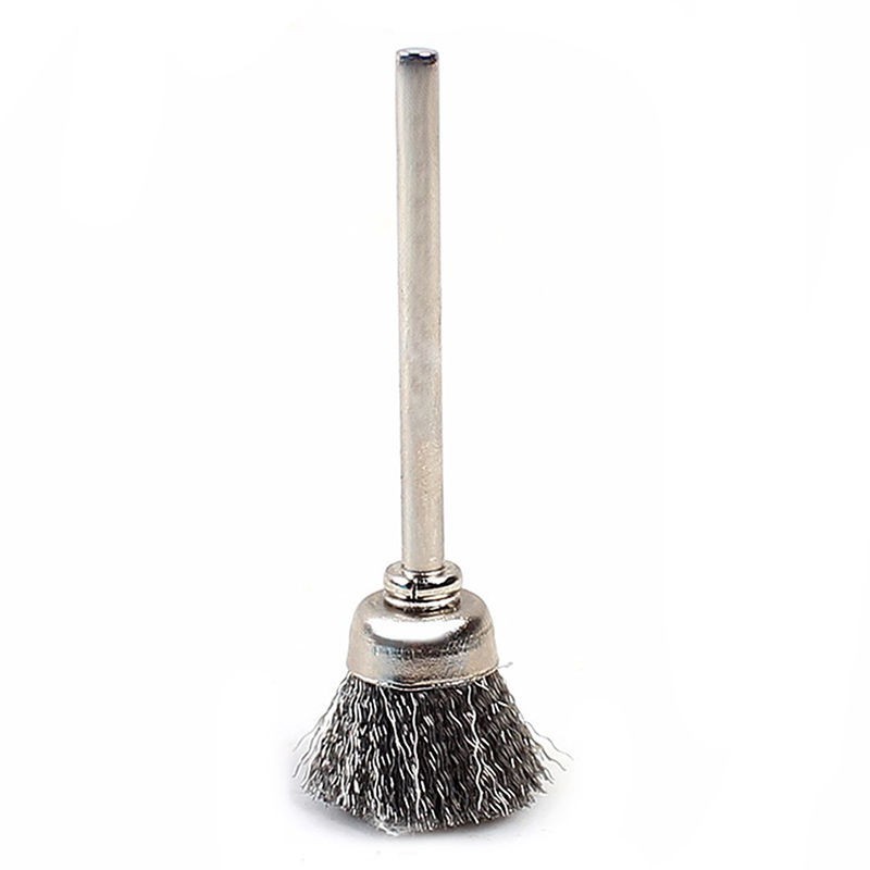 10pcs Mini Wire Brush Brushes Brass Cup Wheel for Grinder or Drill Set