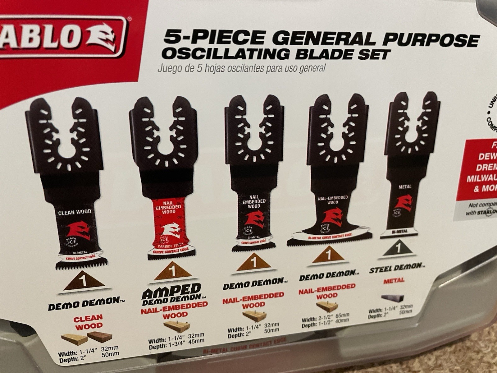 New Diablo Universal Fit Wood and Metal Oscillating Blade Set (5-Piece) DOU5SPC