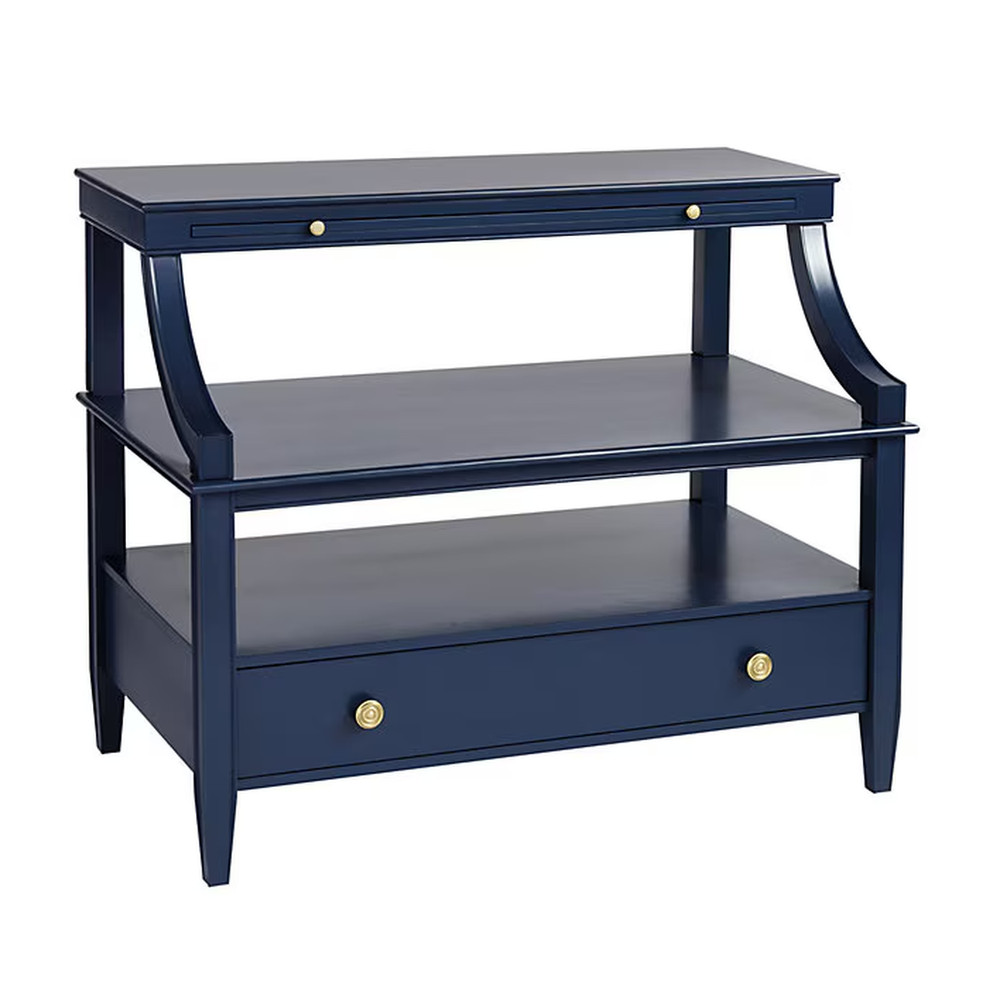 Ballard Designs Sidney Open 1-Drawer Nightstand - Navy