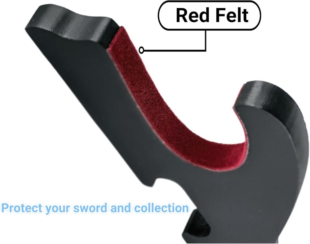 2/Set Sword Hook Wall Mount Samurai Sword Hanger Display Holder Adjustable fo...
