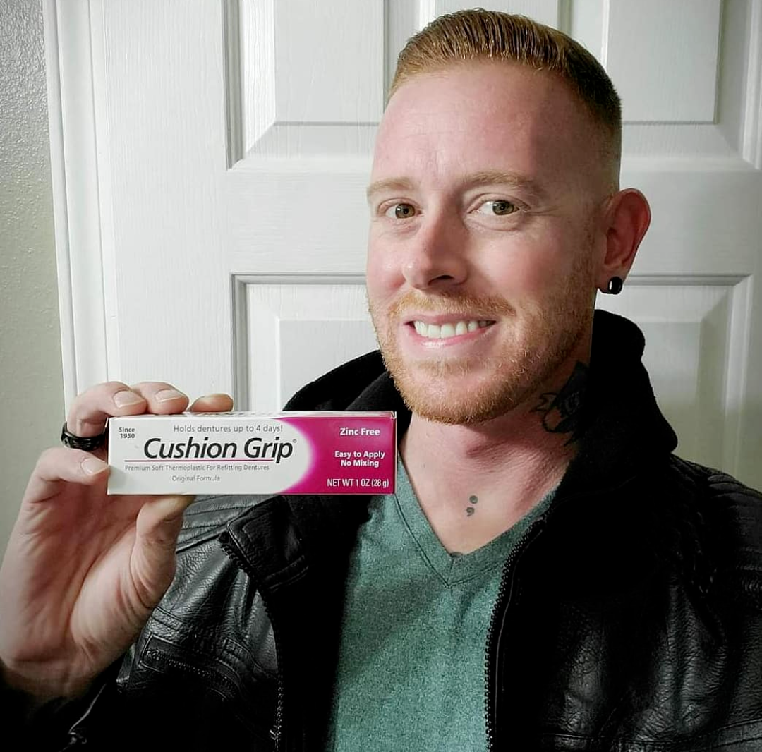 Cushion Grip Thermoplastic Denture Adhesive 1 Oz - 100% Waterproof & Zinc Free