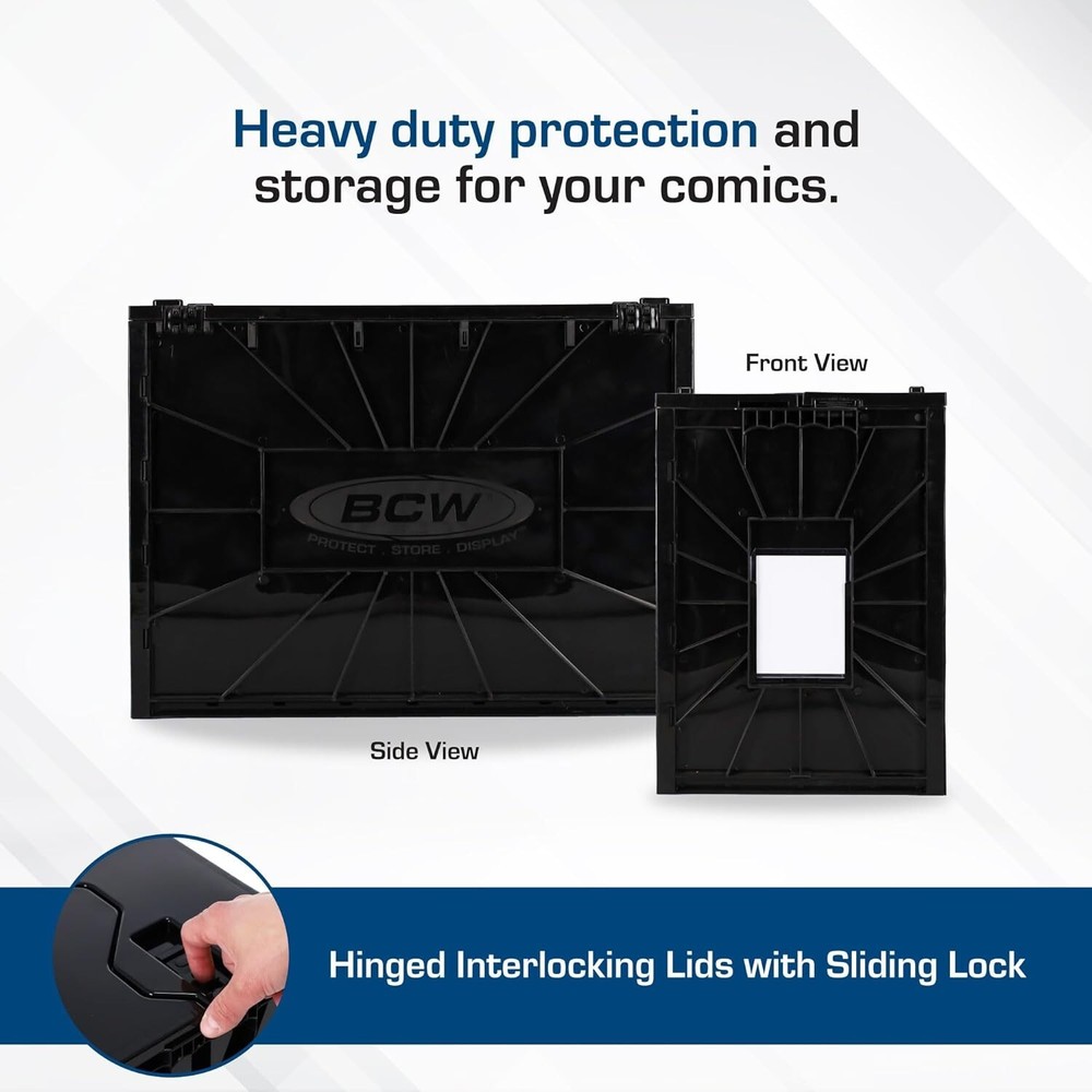 BCW Graded Comic Book Bin & Extra Partitions Bundle - Black - 4 Partitions Total