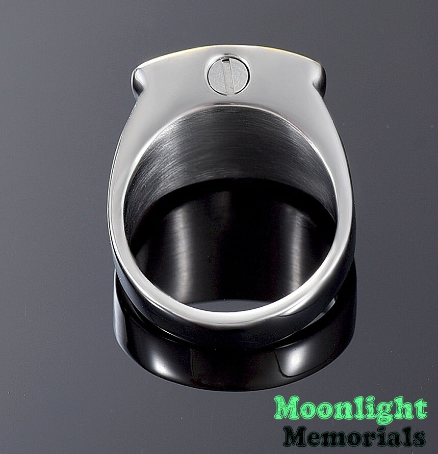 New Cross Embossed Cremation Ash Urn Memorial Keepsake Ring