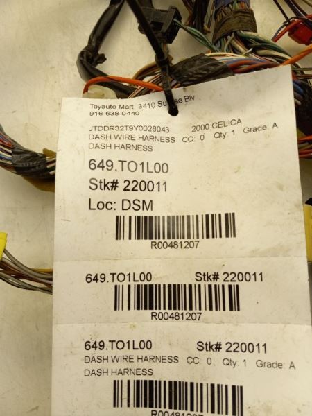 2000 TOYOTA CELICA DASH WIRE HARNESS