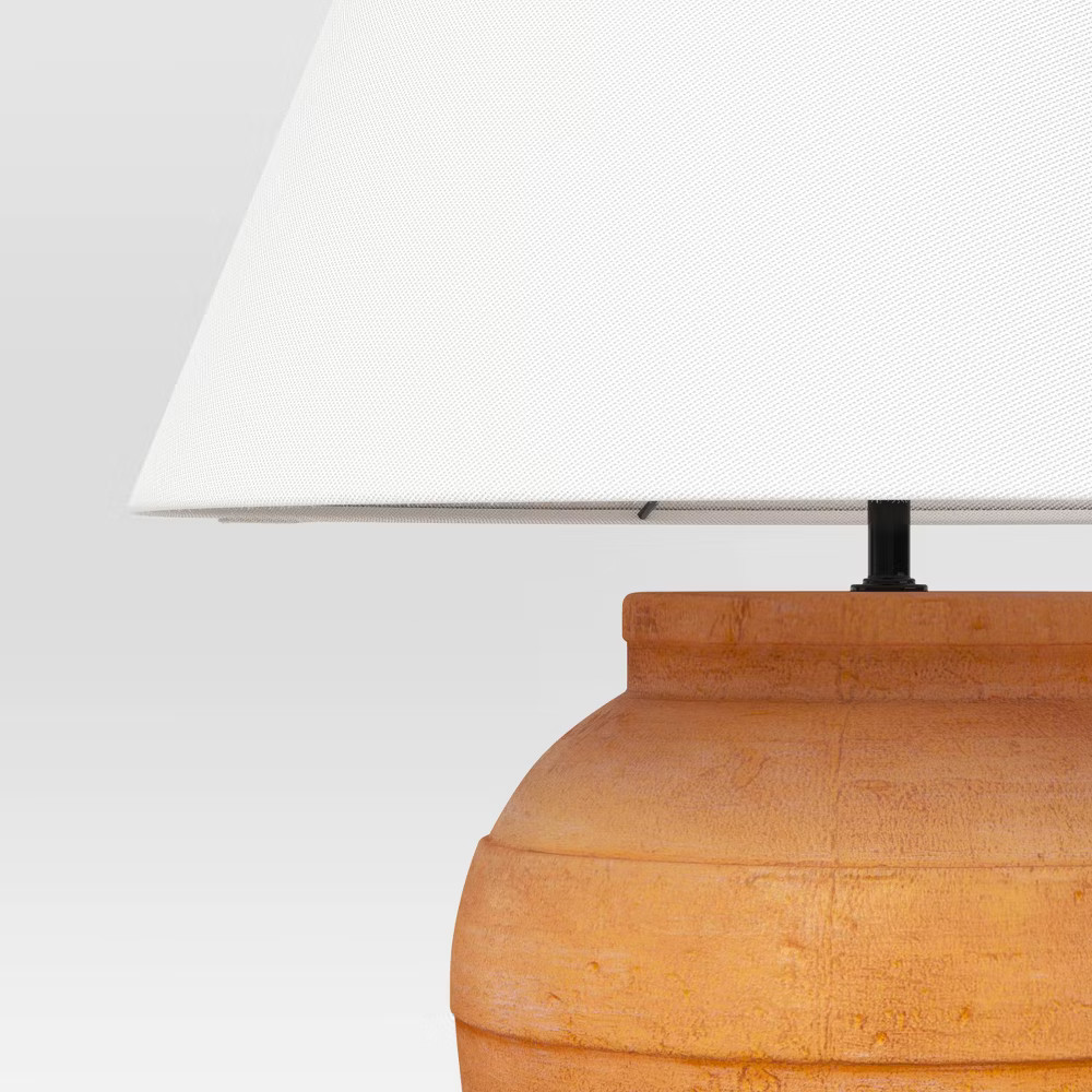 21.25"x17" Large Ceramic Table Lamp Terracotta - Threshold