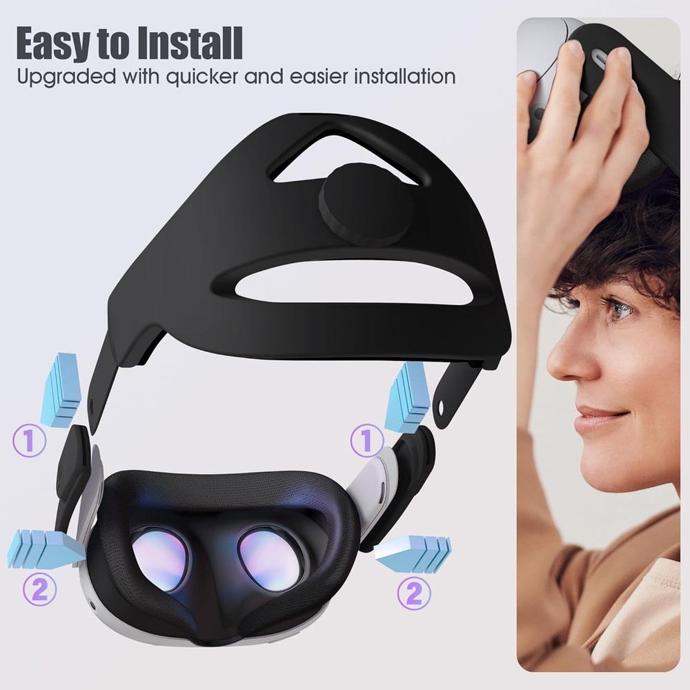 Comfort-Fit Adjustable Head Strap for Quest 3S/Quest 3/Quest 2 VR Experience