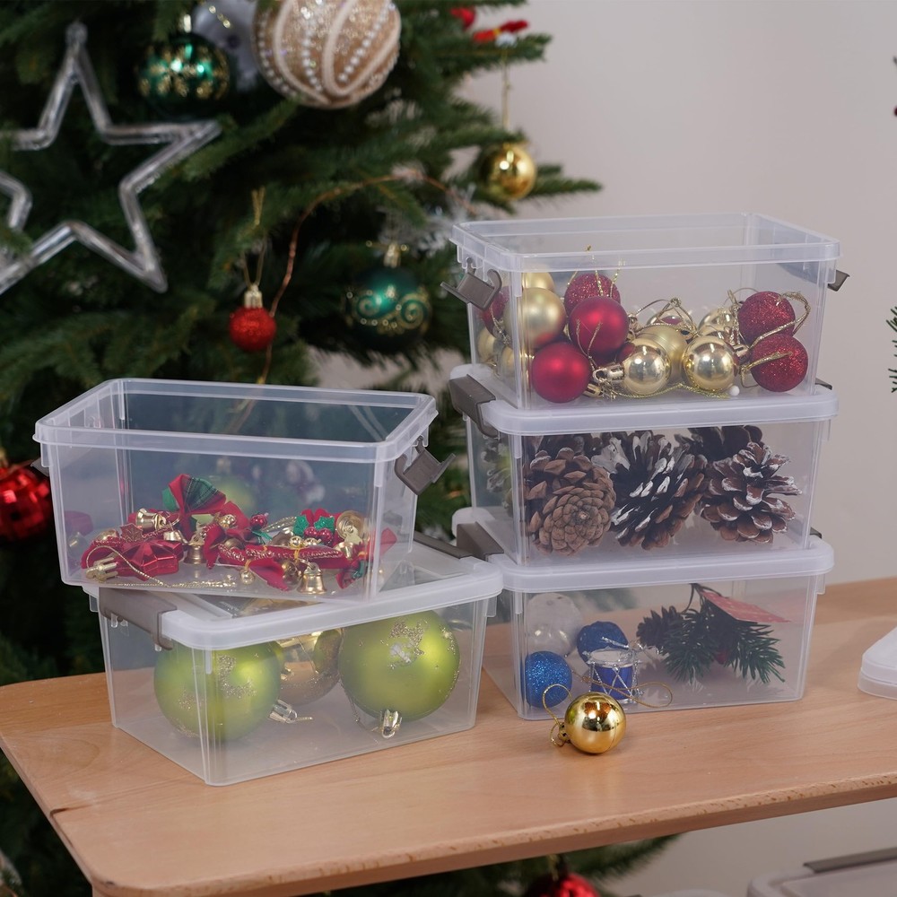 Citylife 1.3 QT 10 Pack Small Storage Bins Plastic Storage Container Stackabl...