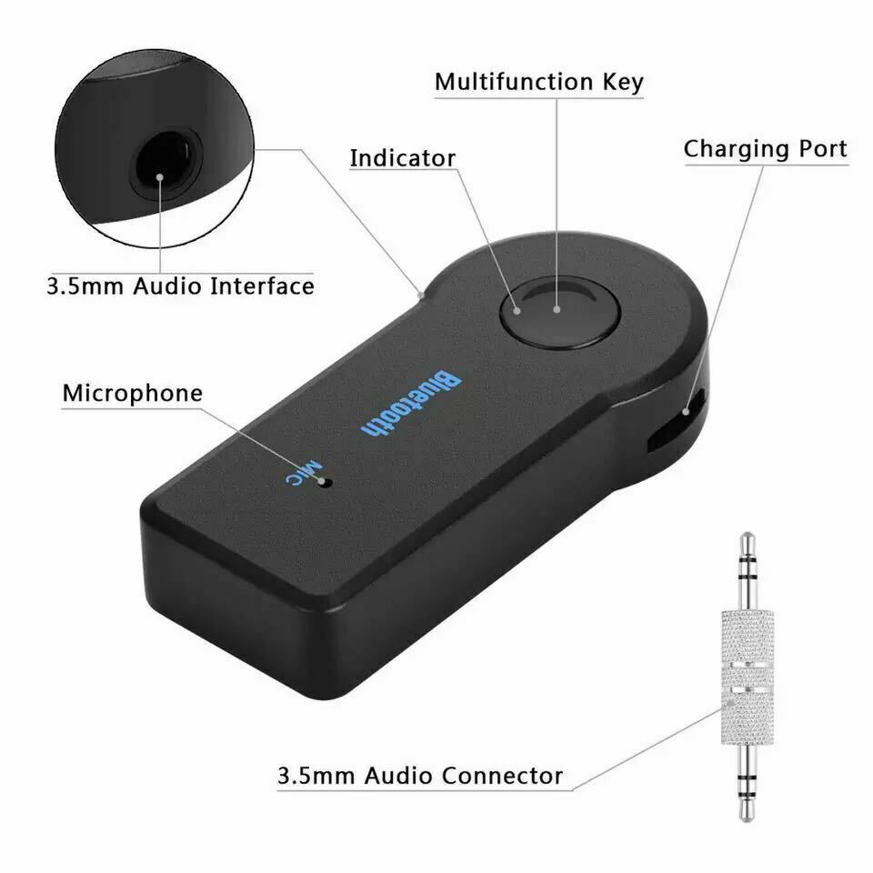 iPhone Adapter 3.5mm Wireless Bluetooth Receiver AUX Audio Stereo Music Home Car