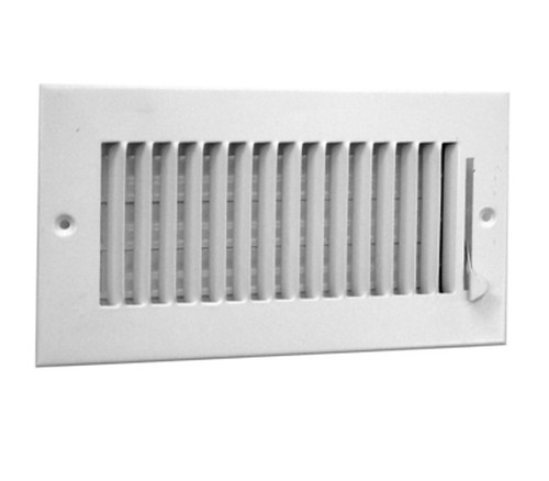 HART & COOLEY 682M0806W 2-Way Register 8x6 Bright White Multi-Shutter Damper
