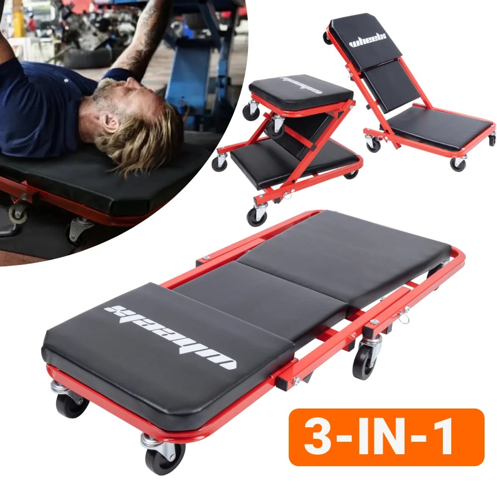 3-in-1 Rolling Mechanic Creeper Z Seat - Durable, Comfortable, Versatile