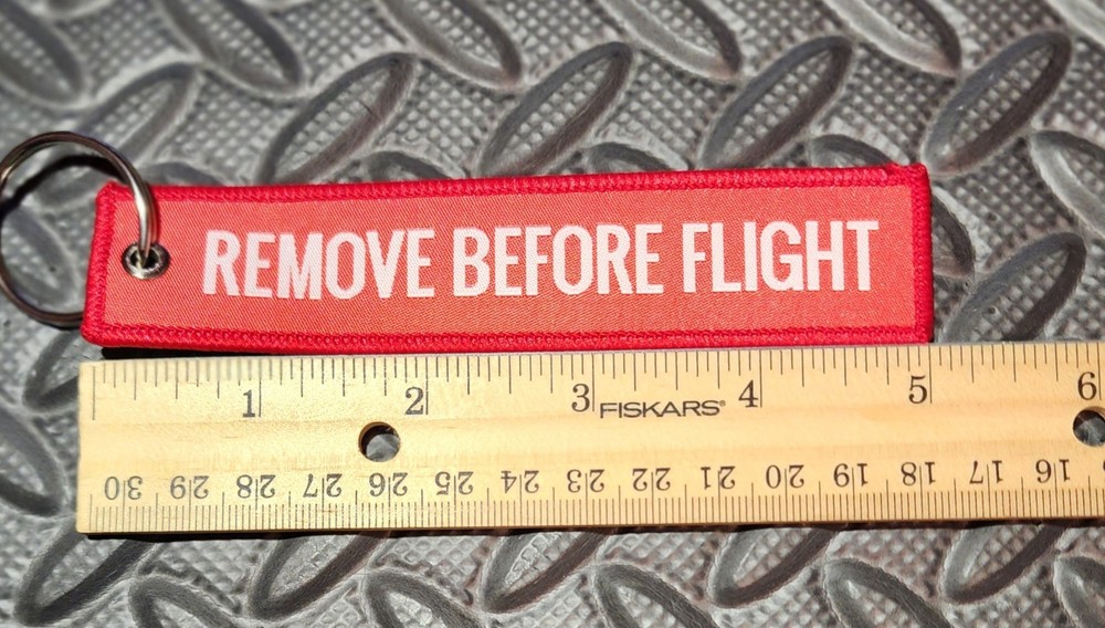 Remove Before Flight Tag Key Chain - Zipper Pull - Aviation - Aircraft - Plane