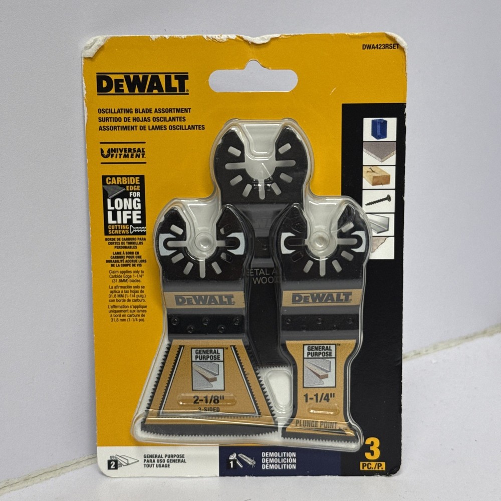 DeWalt DWA423RSET Oscillating Blade Assortment 3pc