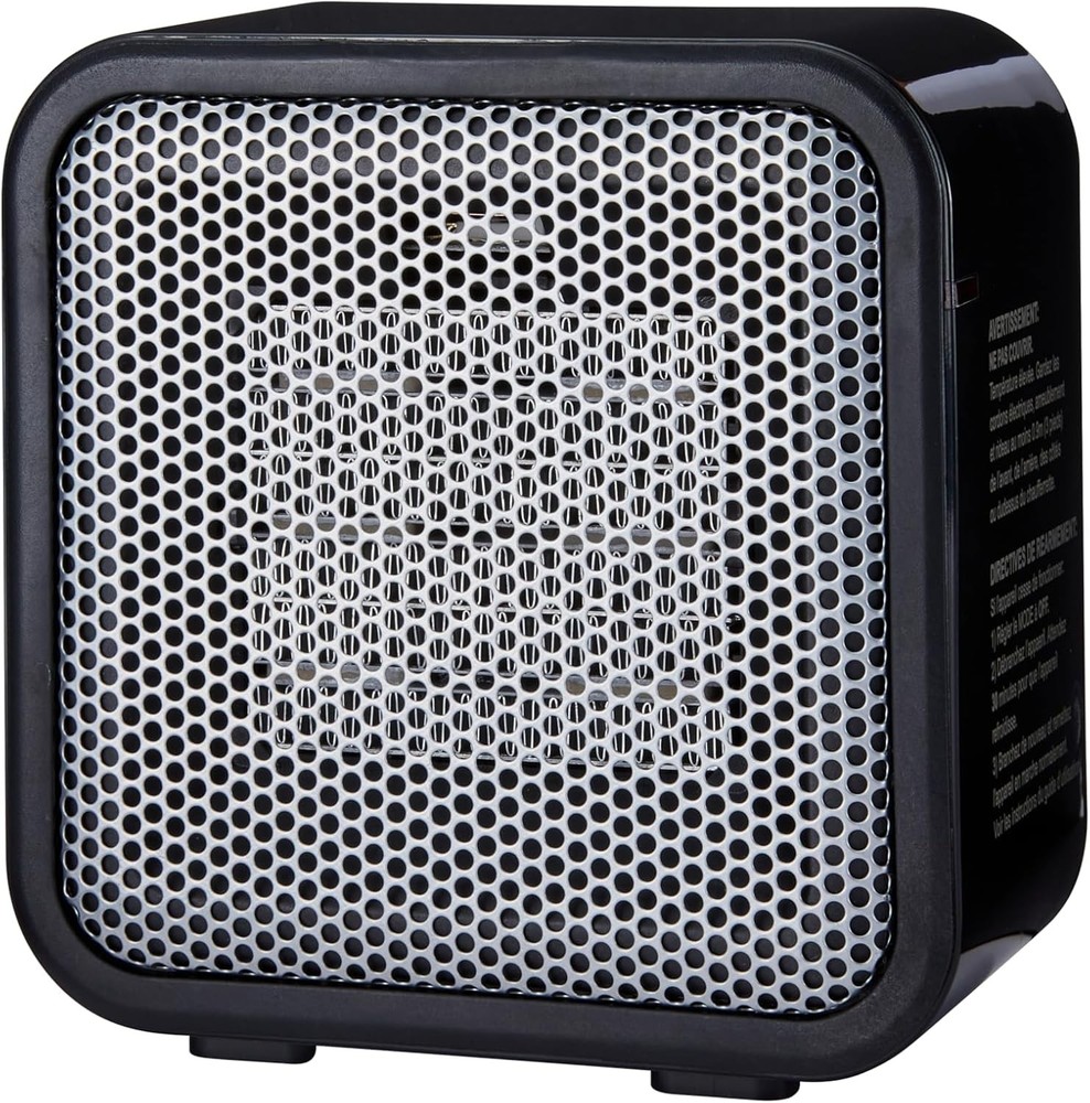 Amazon Basics Ceramic Space Heater, Mini Heater for Office Desk, Black