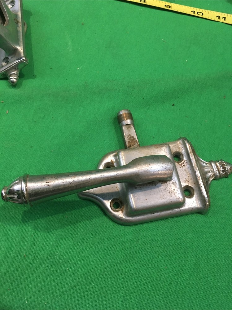 VINTAGE ICE BOX HANDLE WITH LATCH & HINGES HARDWARE