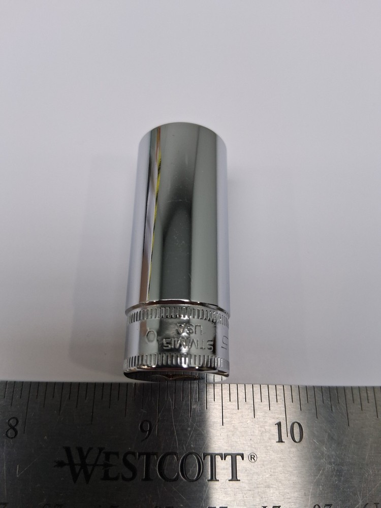 Snap-on Tools 15mm 1/4 Drive Deep 6pt Socket STMM15 USA Nice Shape