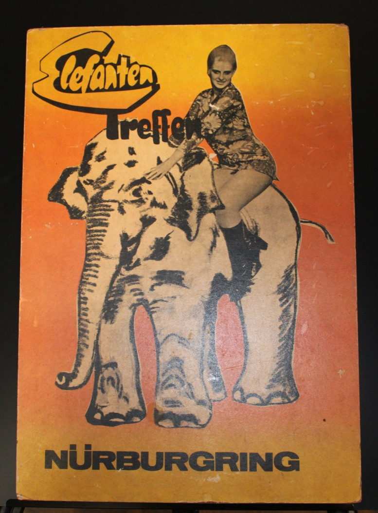 1960s Motorcycle Rally Elefantentreffen Sign! Rare German Motorbike Club Poster