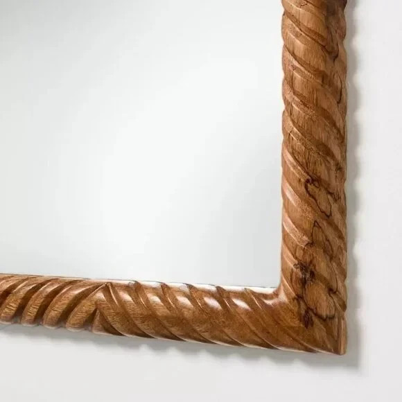 14”x16” Textured Wood Mirror - Threshold™ designed with Studio McGee