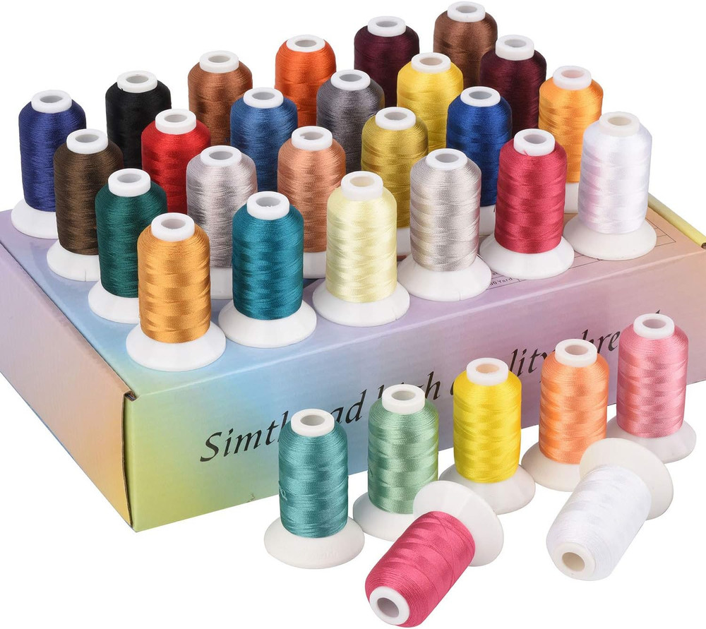 32 Spools Polyester Embroidery Machine Thread Kit 500M Each Assorted Colors