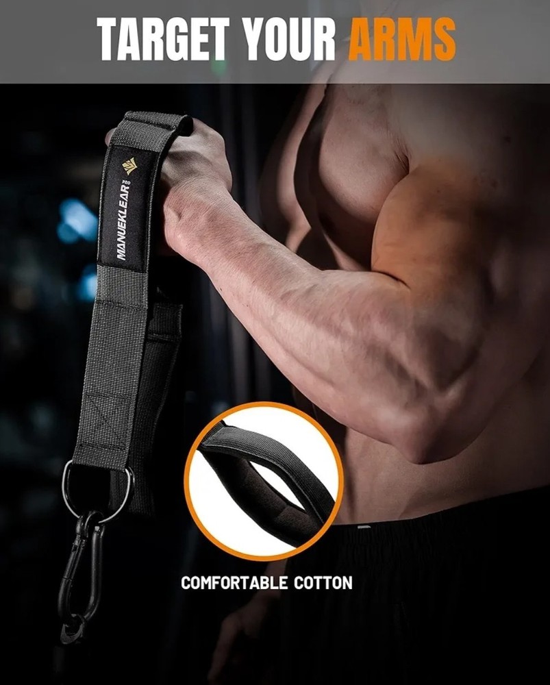 Gym Tricep Rope Cable Attachment Greater Range Motion Pull Down Back Face Pulls