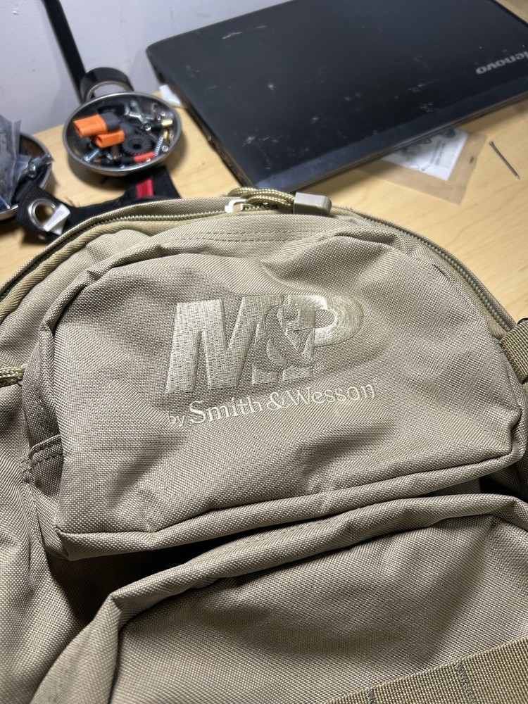 Smith & Wesson M&P Tactical Backpack Tan Nylon MOLLE Webbing Adjustable Straps