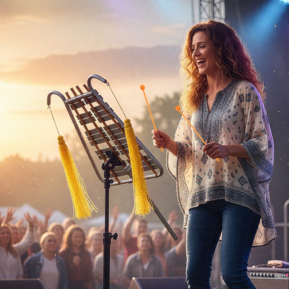 29 Notes Glockenspiel Percussion Kit w/Adjustable Handle, 2 Mallets, Belt Clip