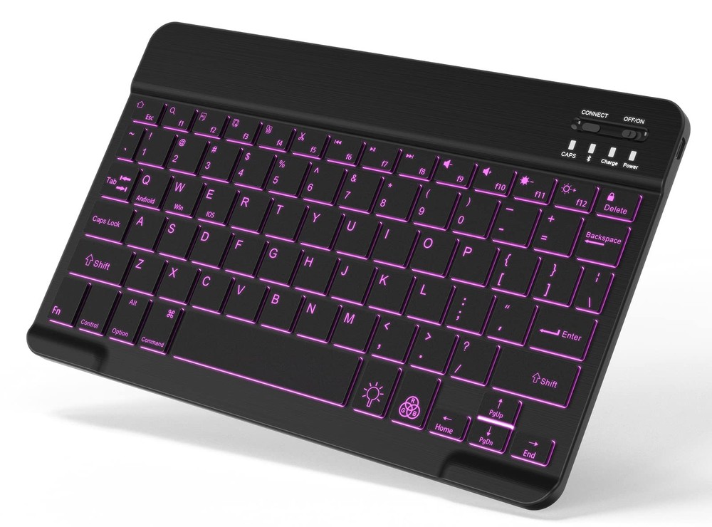 Backlit Bluetooth Keyboard Small Portable Wireless Black
