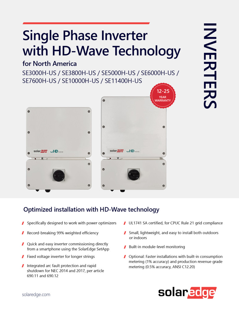 SE5000H-US HD Wave - solaredge inverter