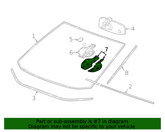 Jet Black Passenger Side Windshield Multi-Function Sensor Mount Bracket Cover