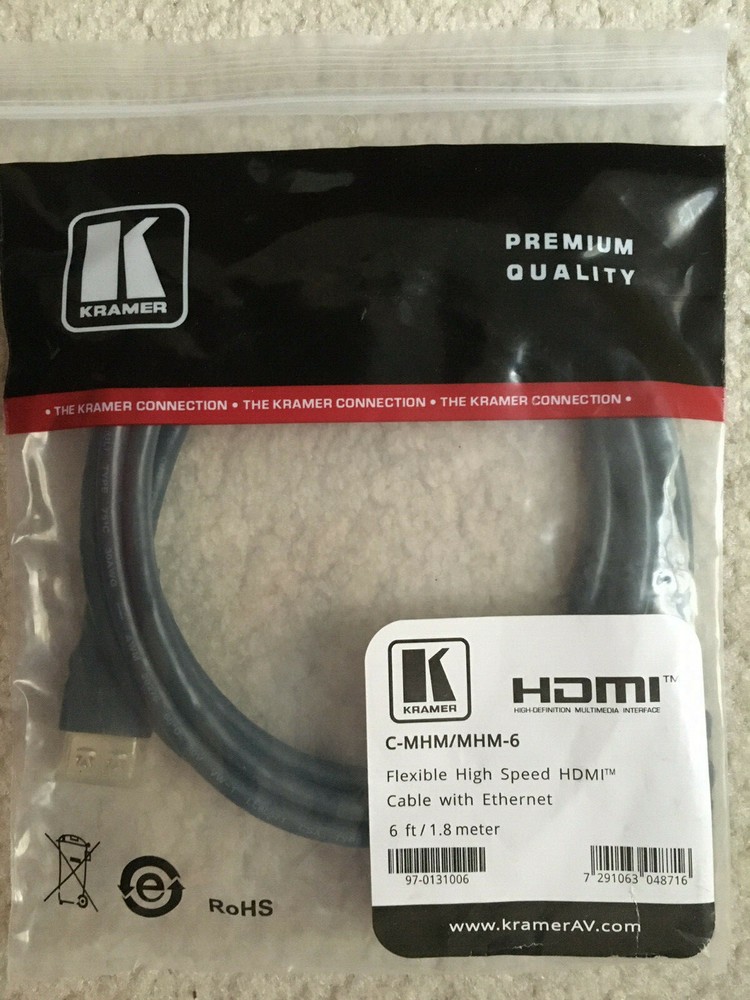 Kramer C-MHM/MHM-6 High Speed with Ethernet Micro HDMI Cable (6')