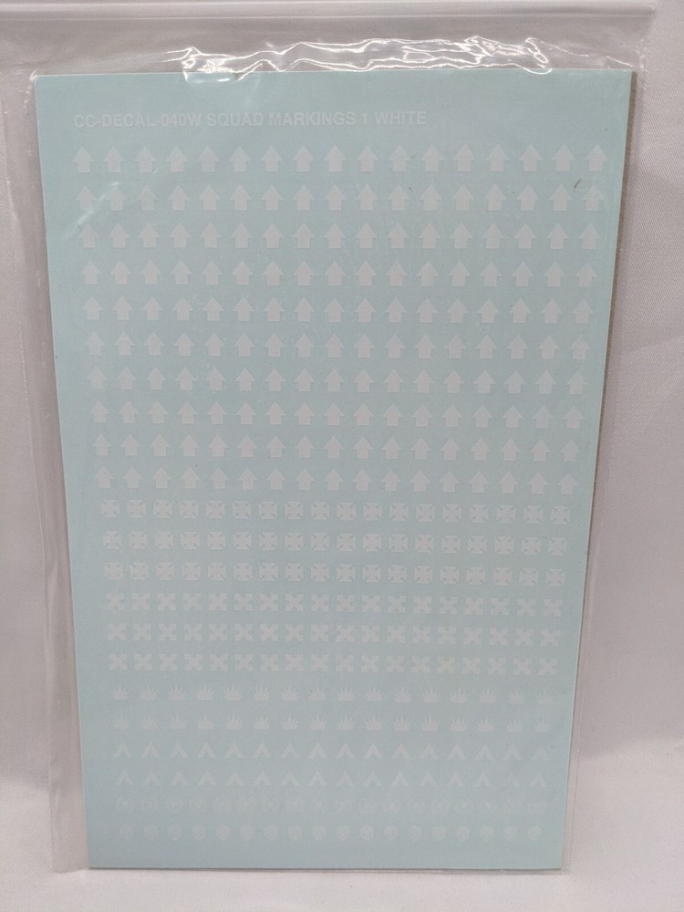 Fallout Hobbies CC-Decal-040W Squad Markings 1 White Decals