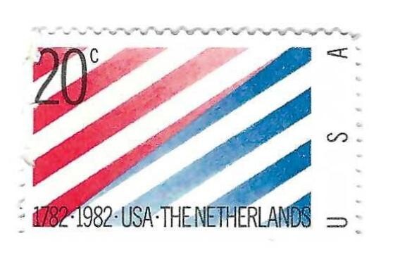 STAMP US SCOTT 2003 "Netherlands" 20 CENT 1982 MNH HAS FAULT