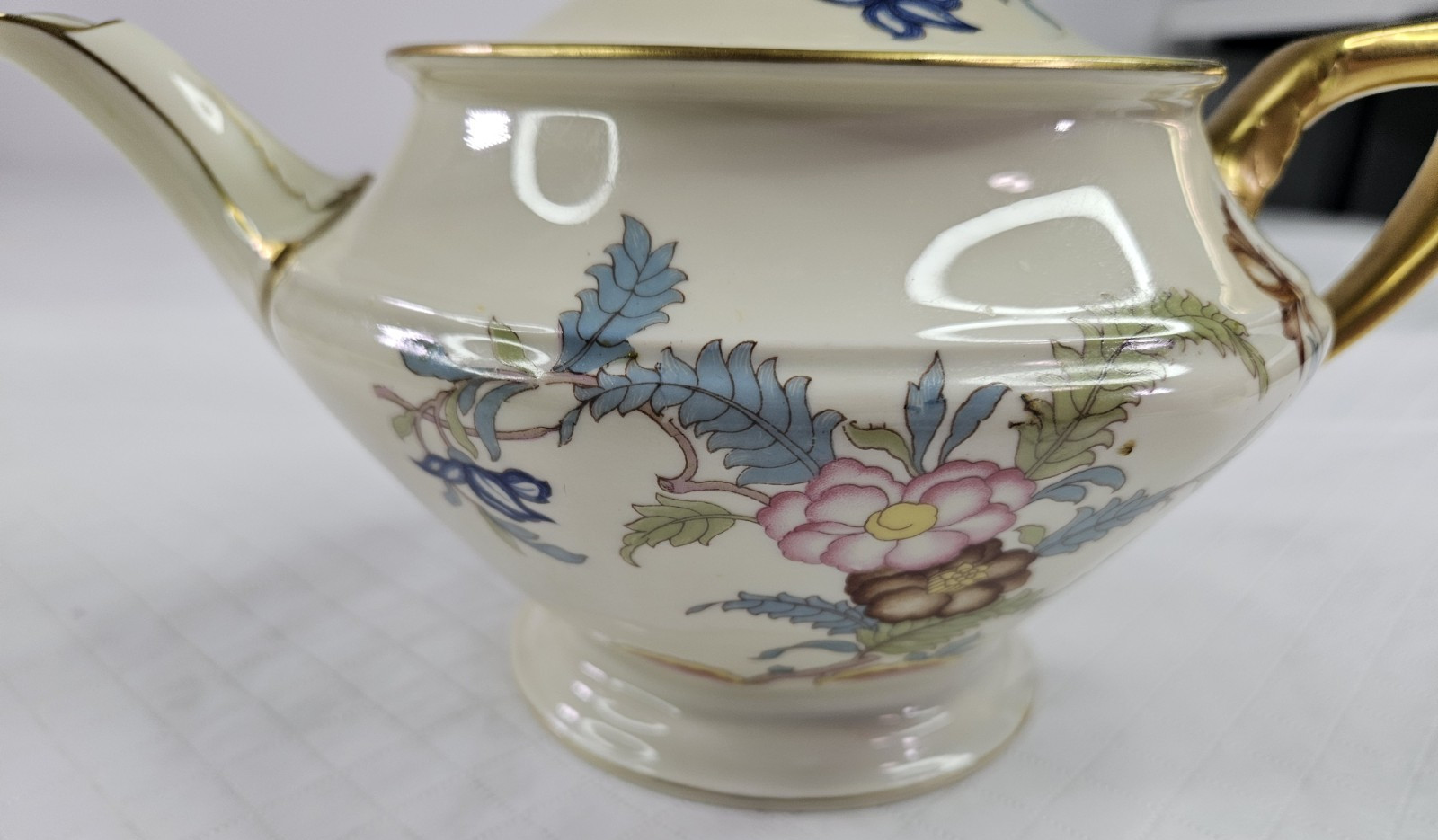 Rosenthal Persiana Continental Tea Pot Lid Ivory Floral Gold Rim Germany