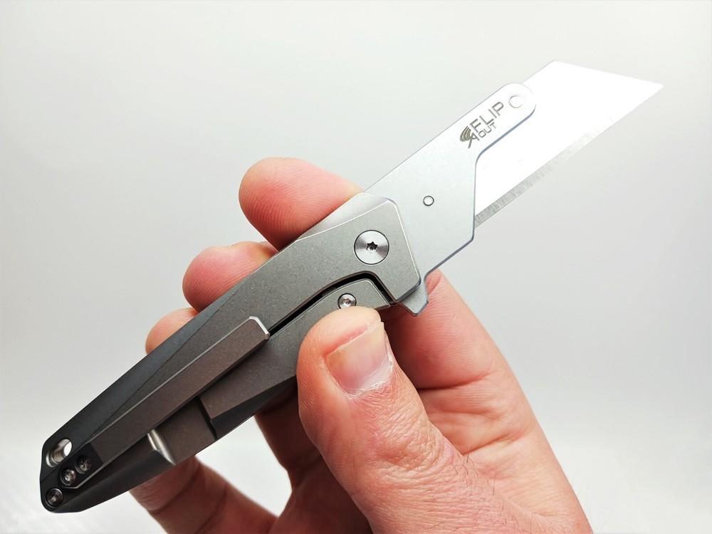 Titanium Replaceable Razor Utility Blade Pocket Knife FrameLock Ball Bearing EDC