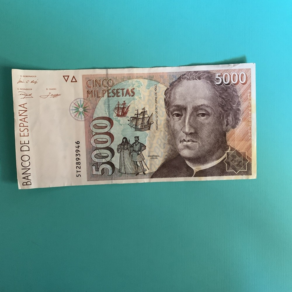 SPAIN 🇪🇦 5,000 PESETAS BANKNOTE 1992