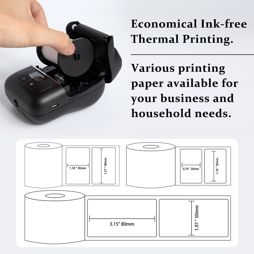 Phomemo Portable Wireless BT Pocket Mobile Thermal Printer Label Receipt Printer