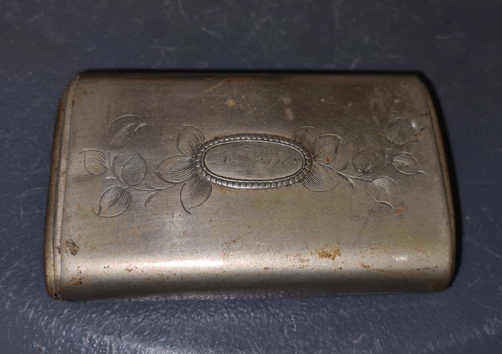 Batty  Springfield Silver 2 Piece Antique Snuff Box Cigarette Case c.1900