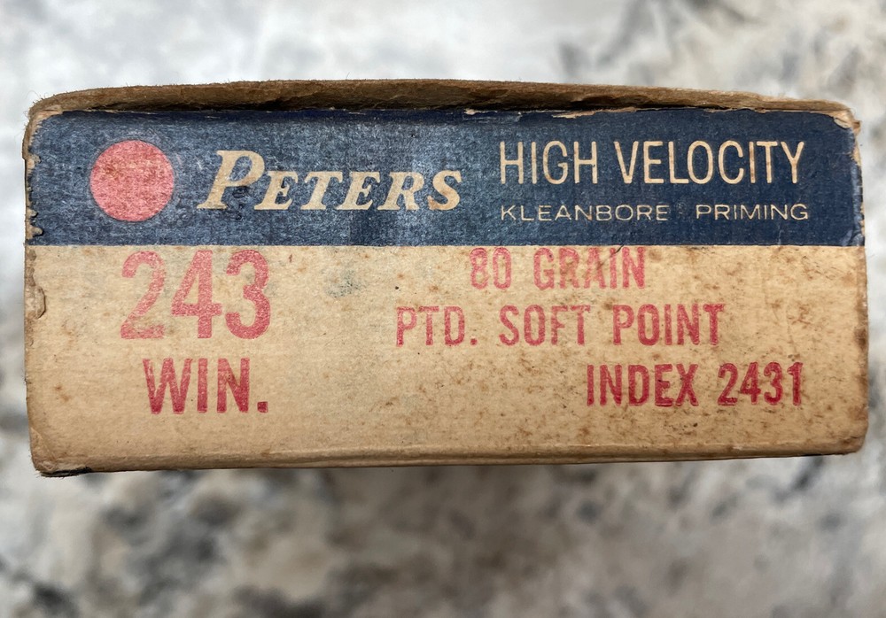 Vintage PETERS Ammo Box Empty Shells 243 Win