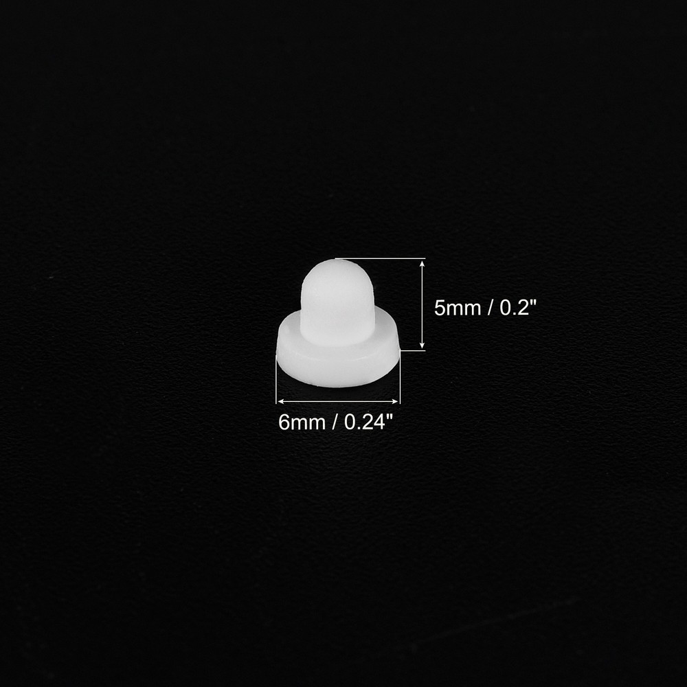 Earring Backs, 100pcs - Silicone Soft Earring Backs for Studs (White,6mm)