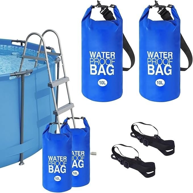 2 Pack Pool Ladder Weights, 10L Universal Pool Step Weights, 500D PVC Waterpr...