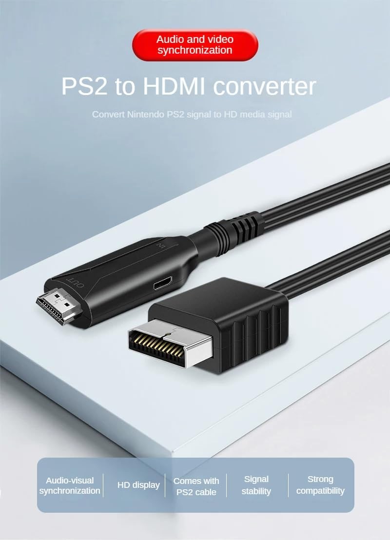 For Sony PS1 PS2 to HDMI Adapter Cable Game Console Audio Video Converter Lot