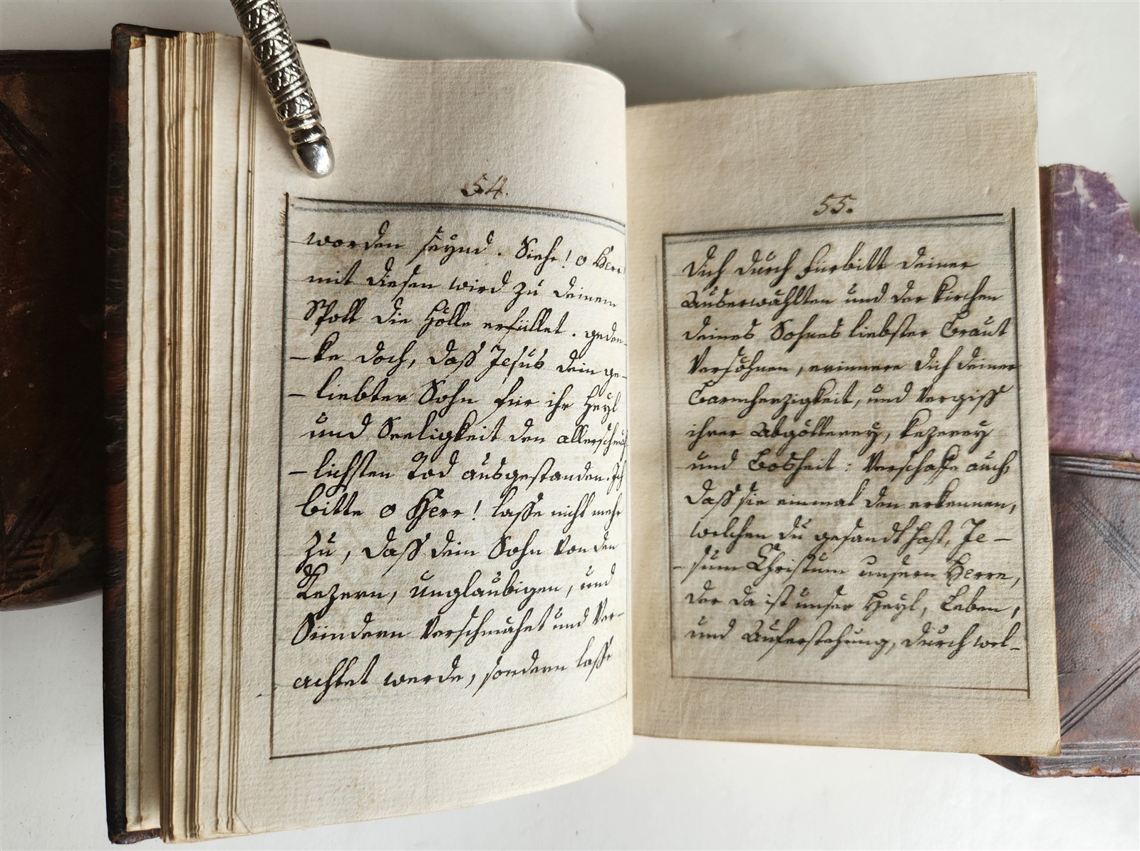 1790s MANUSCRIPT PRAYER BOOK in GERMAN antique 18th CENTURY w/ SLIPCASE