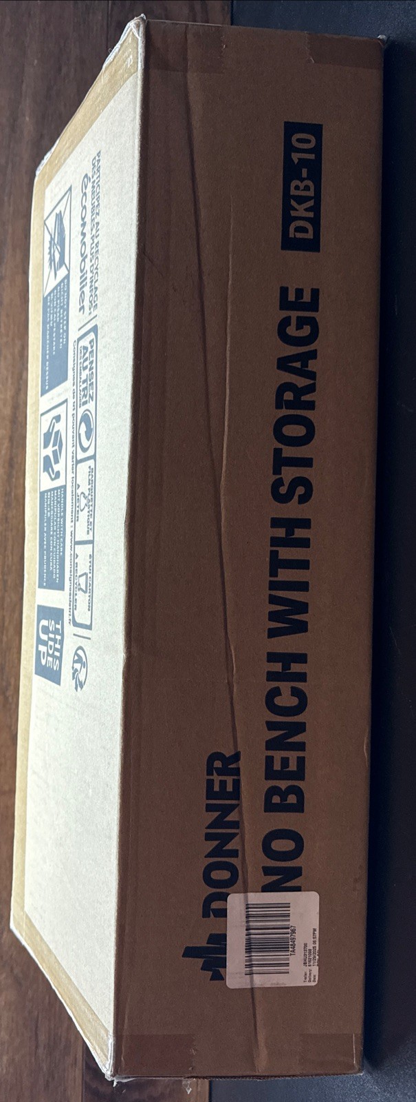 Beautiful Donner Piano Bench with Storage, Solid Wood DKB-10, Black