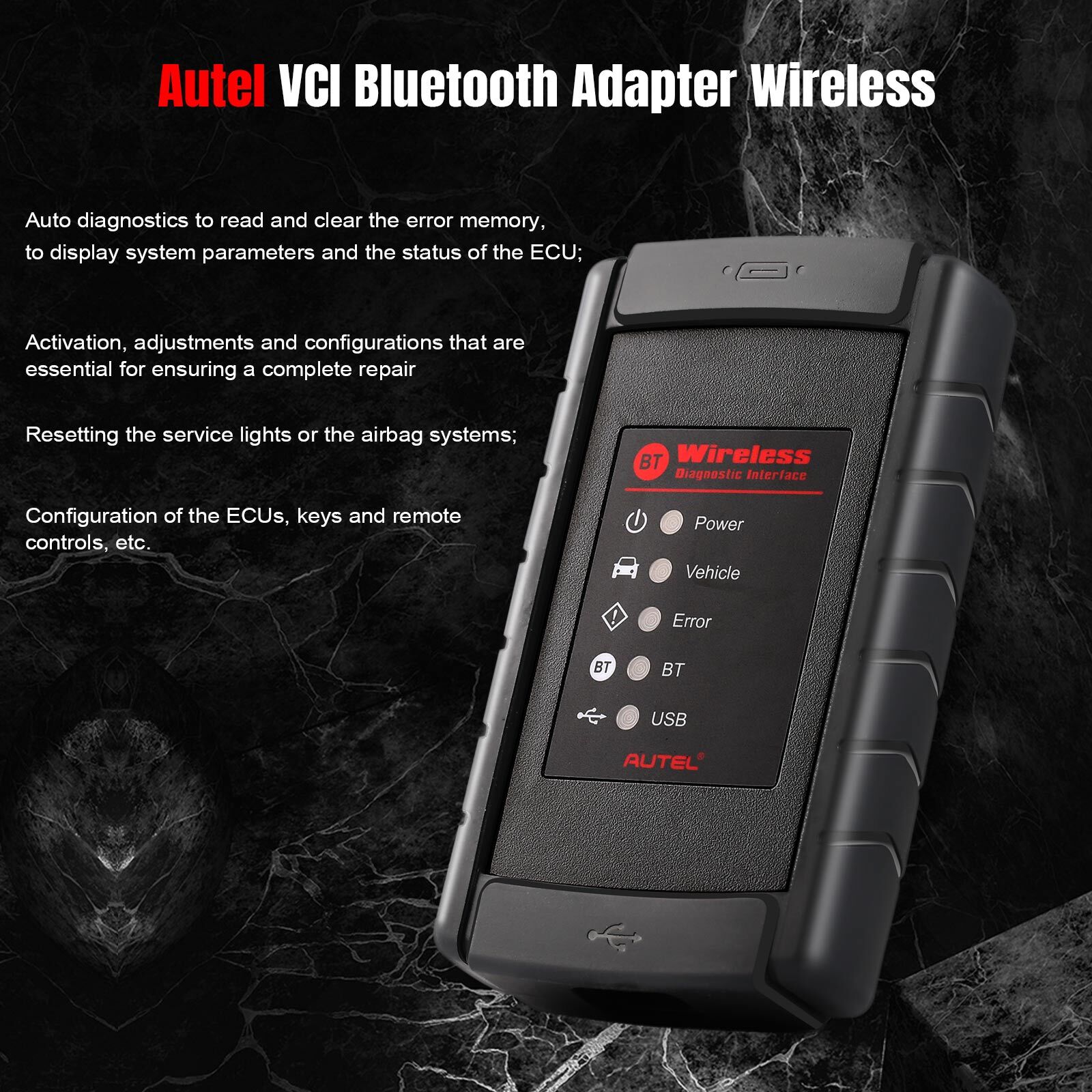 AUTEL VCI Bluetooth Adapter MaxiVCI Mini V200 MaxiSYS-VCI100 Diagnosis Interface